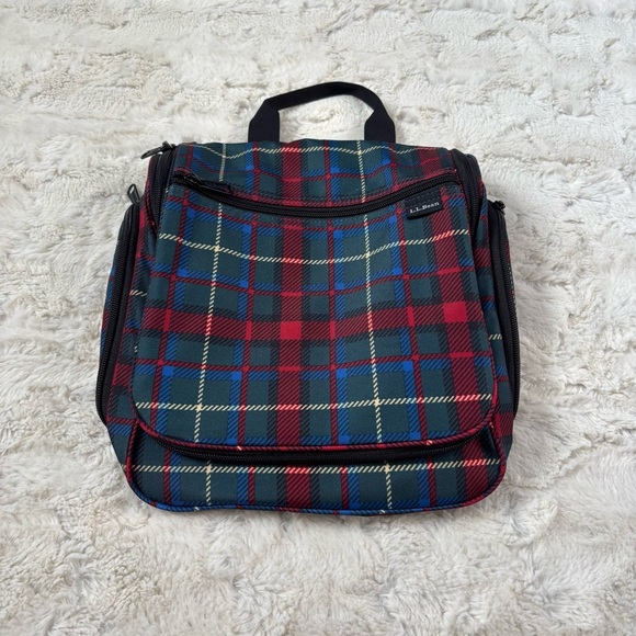 L.L. Bean Multicolor Plaid Travel Hanging Toiletry Bag - Picture 1 of 4